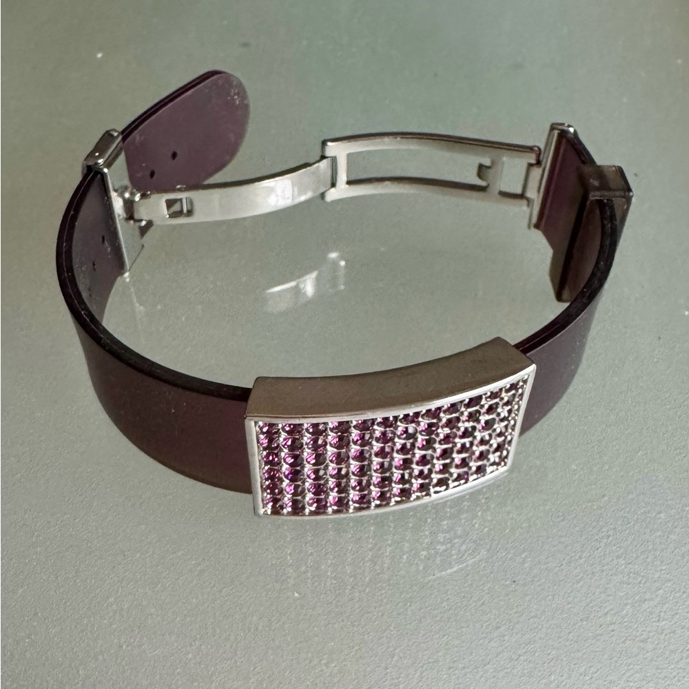 Swarovski Stainless Steel Crystal and Silicone  Bracelet